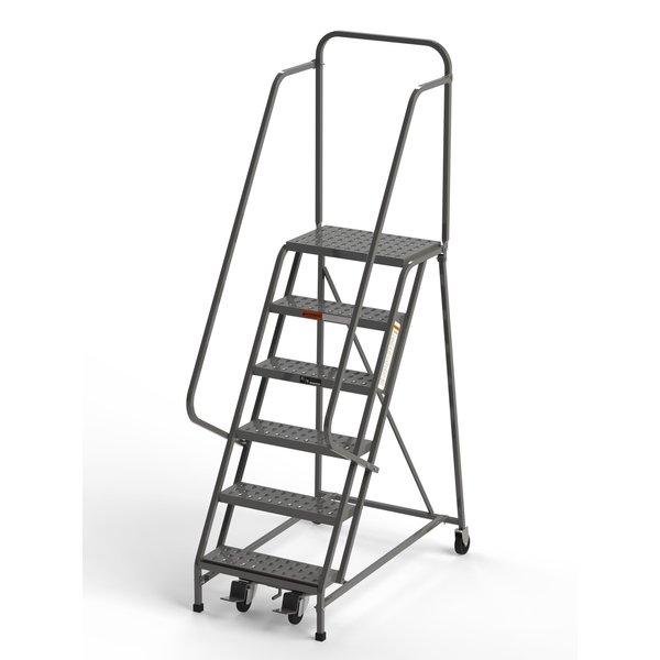 Ega Products 96" H Industrial Rolling Ladder (Square Tube), 6 Steps L026