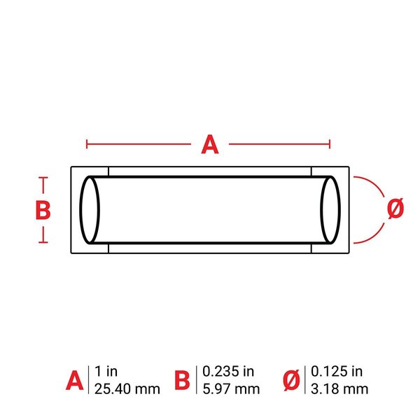 Brady Sleeve, Polyolefin, Red, 1" W M6-125-1-342-RD