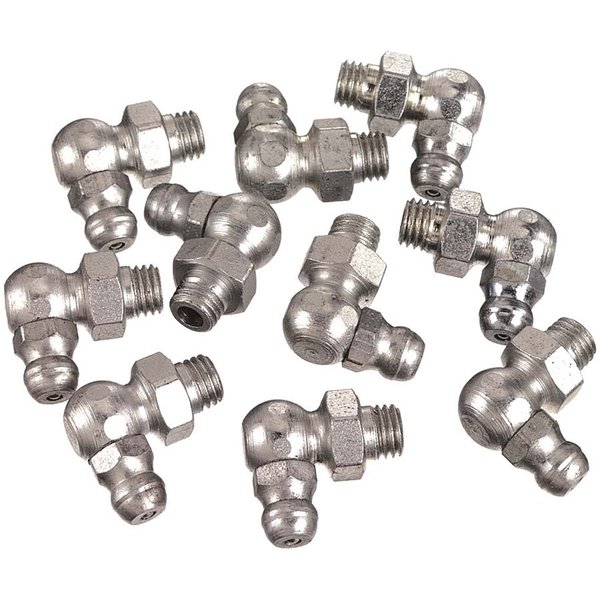 Lincoln Lubrication Pipe Thread 90 Degree Angle Fittings, Card Of 10, 1/8" LIN5490