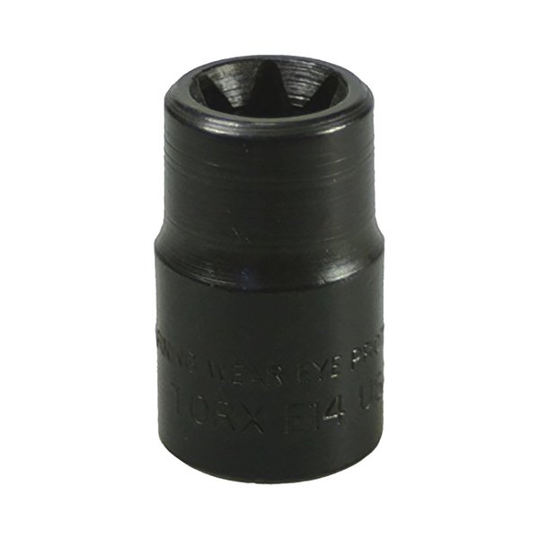 Lisle External Torx Socket, E14, 3/8" D, Black 26840