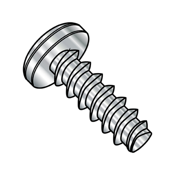 Zoro Select Thread Forming Screw, 1/4"-10 x 1 in, Wax Stainless Steel Pan Head Phillips Drive, 1000 PK 1416LPP410