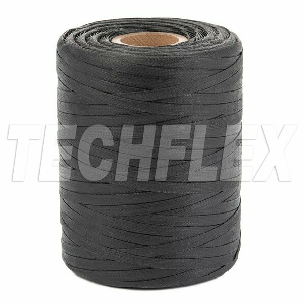 Techflex Poly, Lacing Tape, Size 1 Fin B Black LT2-S1-FB-BK