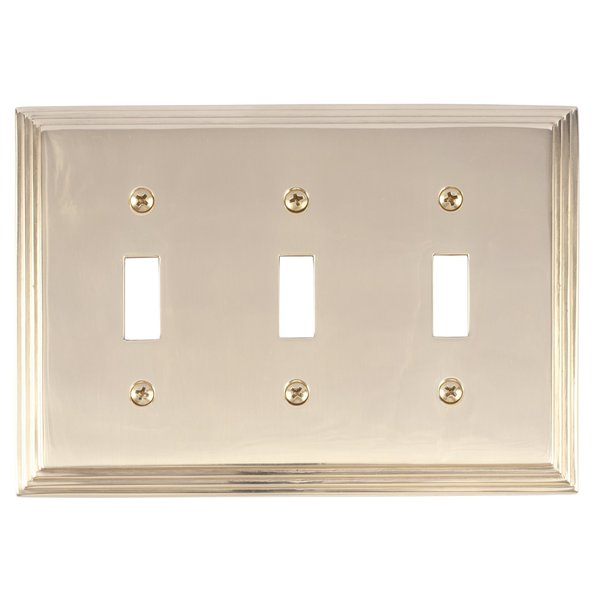 Brass Accents Classic Steps Triple Switch, Number of Gangs: 3 Polished Brass Finish M02-S2550-605