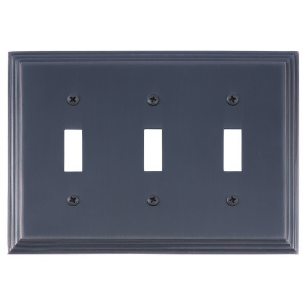Brass Accents Classic Steps Triple Switch, Number of Gangs: 3 Venetian Bronze Finish M02-S2550-613VB