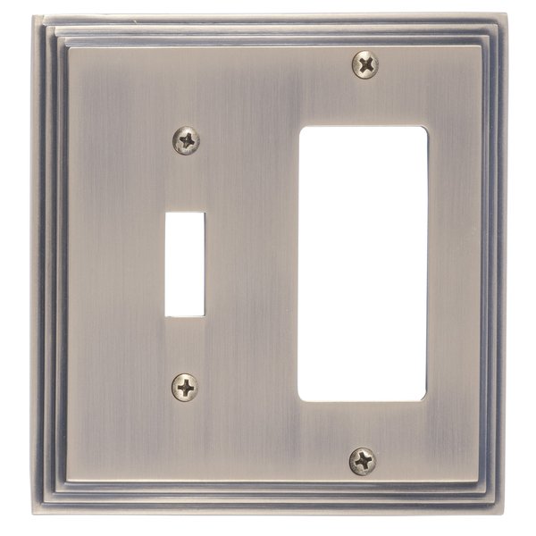 Brass Accents Classic Steps Double - 1 Switch/1 GFCI, Number of Gangs: 2 Antique Brass Finish M02-S2571-609
