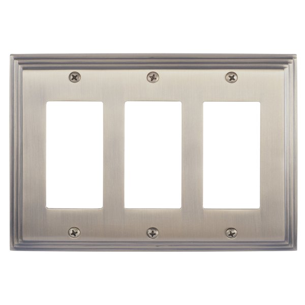 Brass Accents Classic Steps Triple GFCI, Number of Gangs: 3 Antique Brass Finish M02-S2590-609