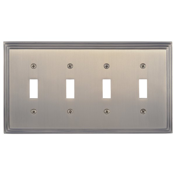Brass Accents Classic Steps Quad Switch, Number of Gangs: 4 Antique Brass Finish M02-S2591-609
