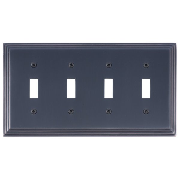 Brass Accents Classic Steps Quad Switch, Number of Gangs: 4 Venetian Bronze Finish M02-S2591-613VB