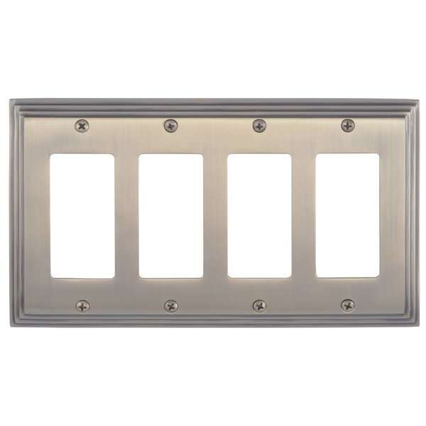Brass Accents Classic Steps Quad GFCI, Number of Gangs: 4 Antique Brass Finish M02-S2592-609