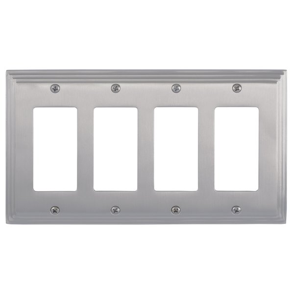 Brass Accents Classic Steps Quad GFCI, Number of Gangs: 4 Satin Nickel Finish M02-S2592-619