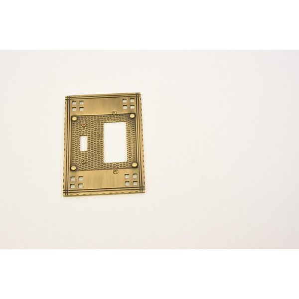 Brass Accents Arts and Craft Double - 1 Switch/1 GFCI, Number of Gangs: 2 Antique Brass Finish M05-S5671-609