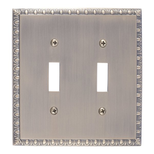 Brass Accents Egg and Dart Double Switch, Number of Gangs: 2 Antique Brass Finish M05-S7530-609