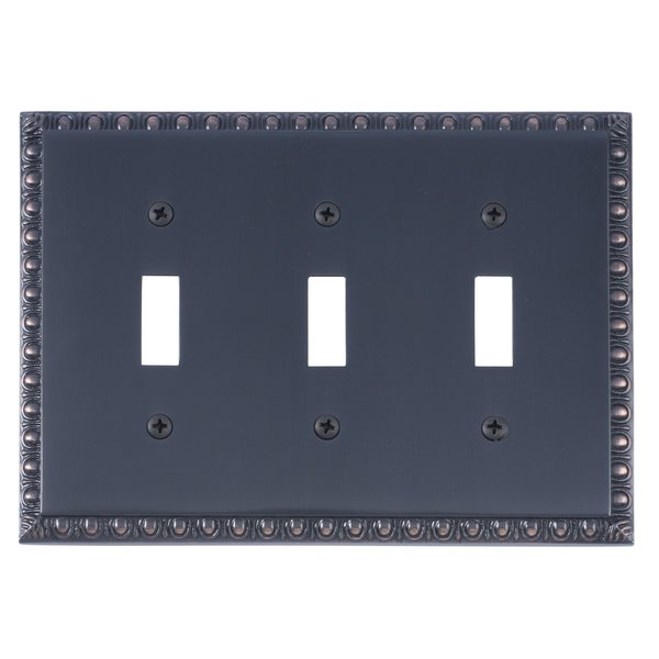 Brass Accents Egg and Dart Triple Switch, Number of Gangs: 3 Venetian Bronze Finish M05-S7550-613VB