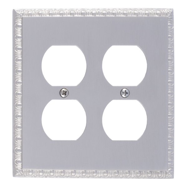 Brass Accents Egg and Dart Double Outlet, Number of Gangs: 2 Satin Nickel Finish M05-S7560-619