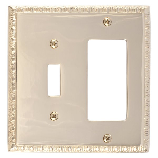 Brass Accents Egg and Dart Double - 1 Switch/1 GFCI, Number of Gangs: 2 Polished Brass Finish M05-S7571-605