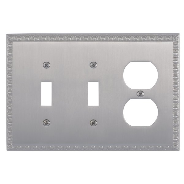 Brass Accents Egg and Dart Triple - 2 Switch/1 Outlet, Number of Gangs: 3 Satin Nickel Finish M05-S7580-619