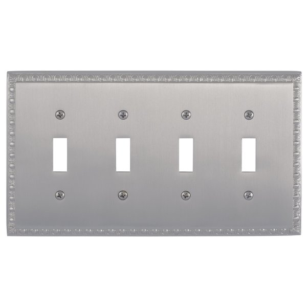 Brass Accents Egg and Dart Quad Switch, Number of Gangs: 1 Satin Nickel Finish M05-S7591-619