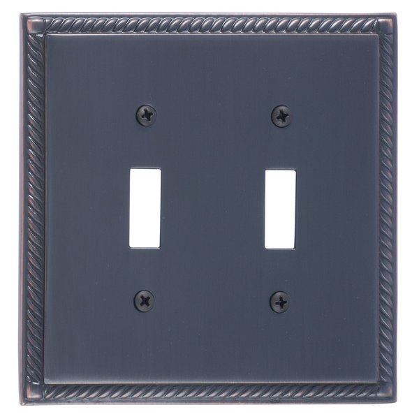 Brass Accents Georgian Double Switch, Number of Gangs: 2 Venetian Bronze Finish M06-S8530-613VB