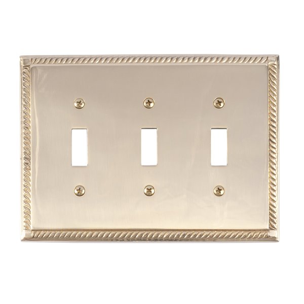 Brass Accents Georgian Triple Switch, Number of Gangs: 3 Polished Brass Finish M06-S8550-605