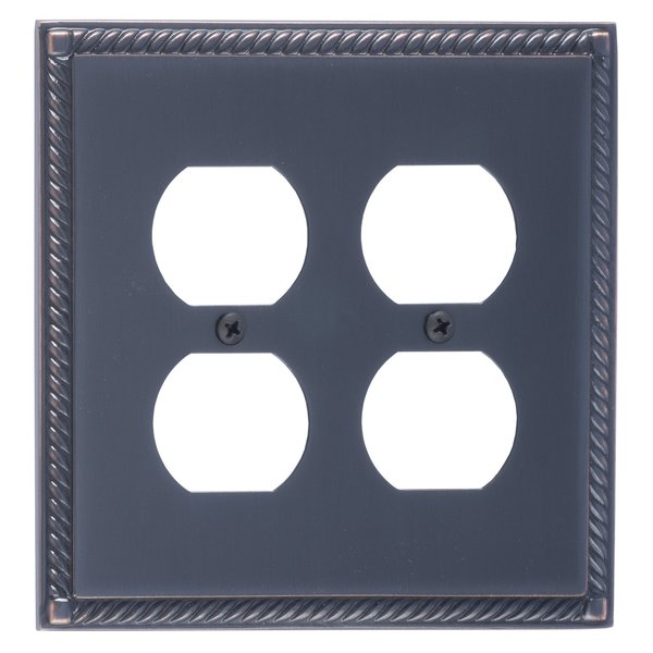 Brass Accents Georgian Double Outlet, Number of Gangs: 2 Venetian Bronze Finish M06-S8560-613VB