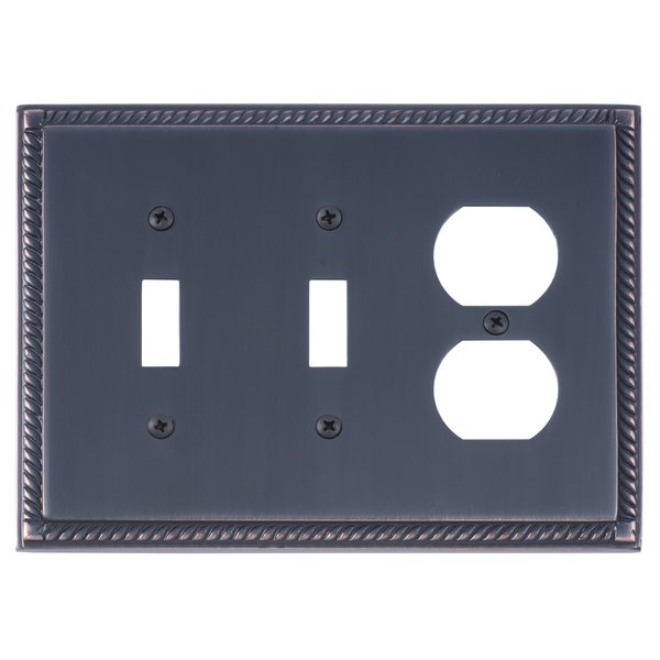 Brass Accents Georgian Triple - 2 Switch/1 Outlet, Number of Gangs: 3 Venetian Bronze Finish M06-S8580-613VB