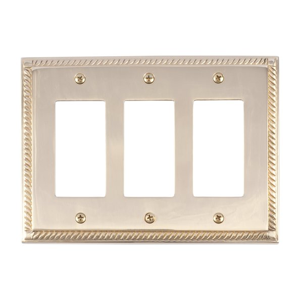 Brass Accents Georgian Triple GFCI, Number of Gangs: 3 Polished Brass Finish M06-S8590-605