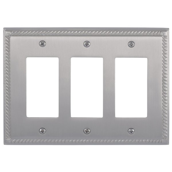 Brass Accents Georgian Triple GFCI, Number of Gangs: 3 Satin Nickel Finish M06-S8590-619
