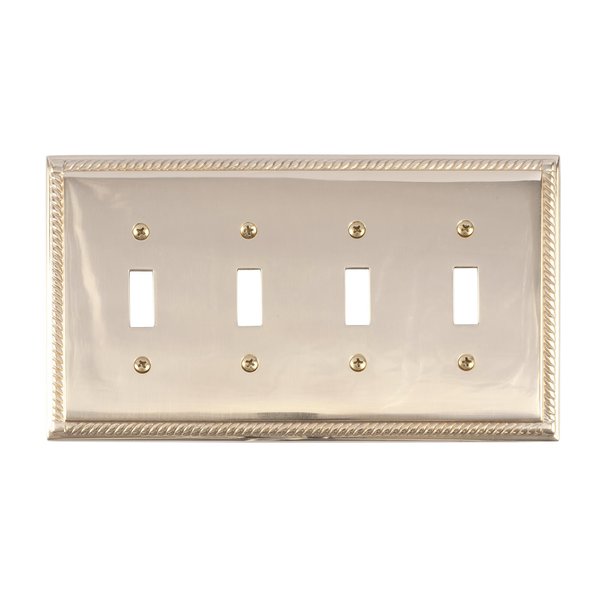 Brass Accents Georgian Quad Switch, Number of Gangs: 4 Polished Brass Finish M06-S8591-605