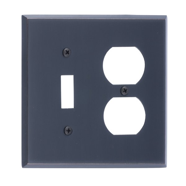 Brass Accents Quaker Double - 1 Switch/1 Outlet, Number of Gangs: 2 Venetian Bronze Finish M07-S4540-613VB