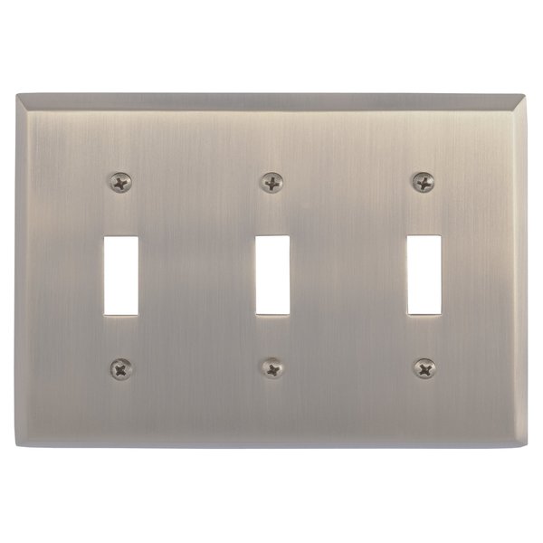 Brass Accents Quaker Triple Switch, Number of Gangs: 3 Antique Brass Finish M07-S4550-609