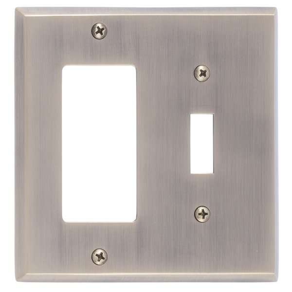 Brass Accents Quaker Double - 1 Switch/1 GFCI, Number of Gangs: 2 Antique Brass Finish M07-S4571-609