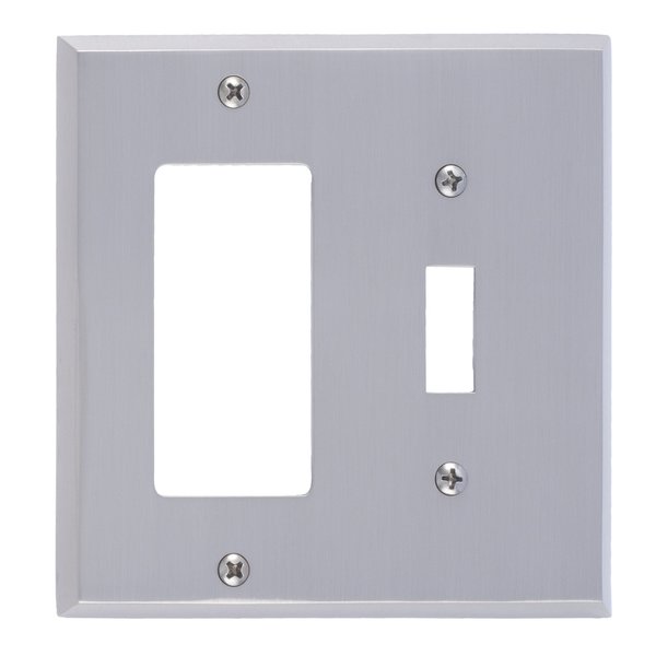 Brass Accents Quaker Double - 1 Switch/1 GFCI, Number of Gangs: 2 Satin Nickel Finish M07-S4571-619