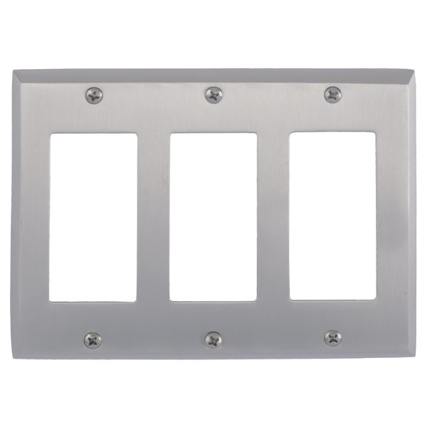 Brass Accents Quaker Triple GFCI, Number of Gangs: 3 Satin Nickel Finish M07-S4590-619