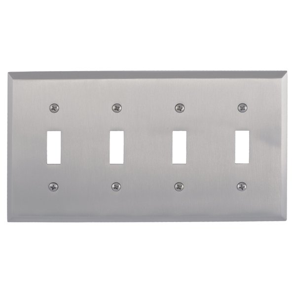 Brass Accents Quaker Quad Switch, Number of Gangs: 4 Satin Nickel Finish M07-S4591-619