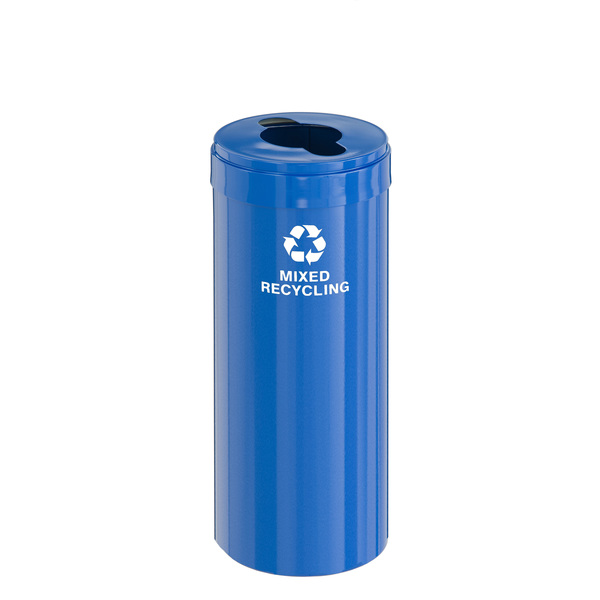 Glaro 12 gal Round Recycling Bin, Blue M-1232BL-BL-M3