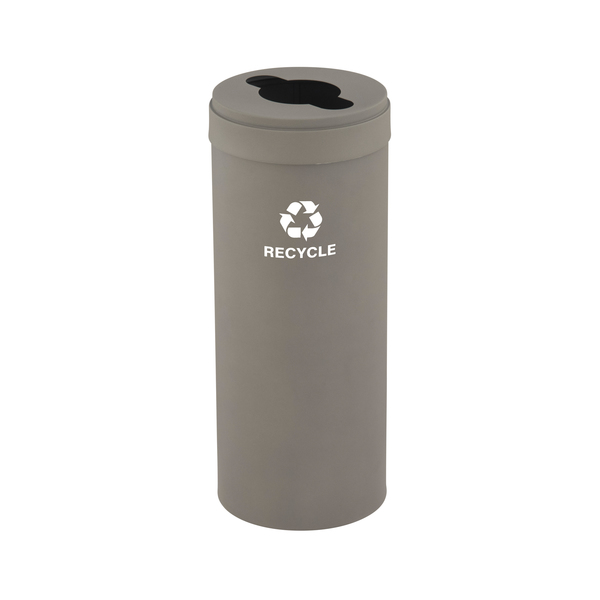 Glaro 15 gal Round Recycling Bin, Nickel M-1242NK-NK-M5
