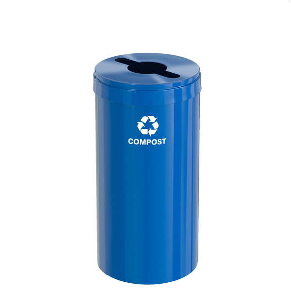 Glaro 23 gal Round Recycling Bin, Blue M-1542BL-BL-M4