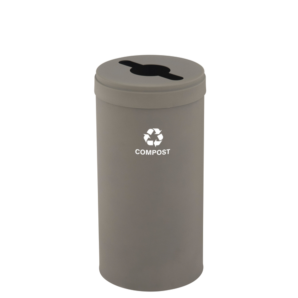 Glaro 23 gal Round Recycling Bin, Nickel M-1542NK-NK-M4