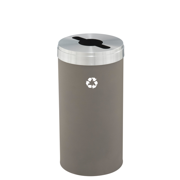 Glaro 23 gal Round Recycling Bin, Nickel/Satin Aluminum M-1542NK-SA-M1