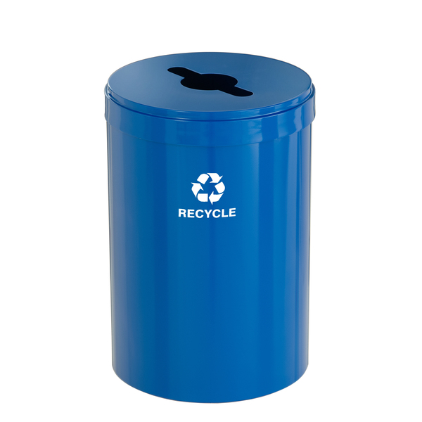 Glaro 33 gal Round Recycling Bin, Blue M-2032BL-BL-M5