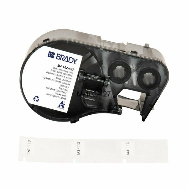 Brady Precut Label Roll Cartridge, Clear/White M4-102-427