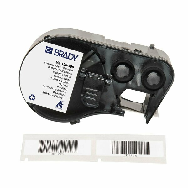 Brady Precut Label Cartridge, White, Matte M4-126-490