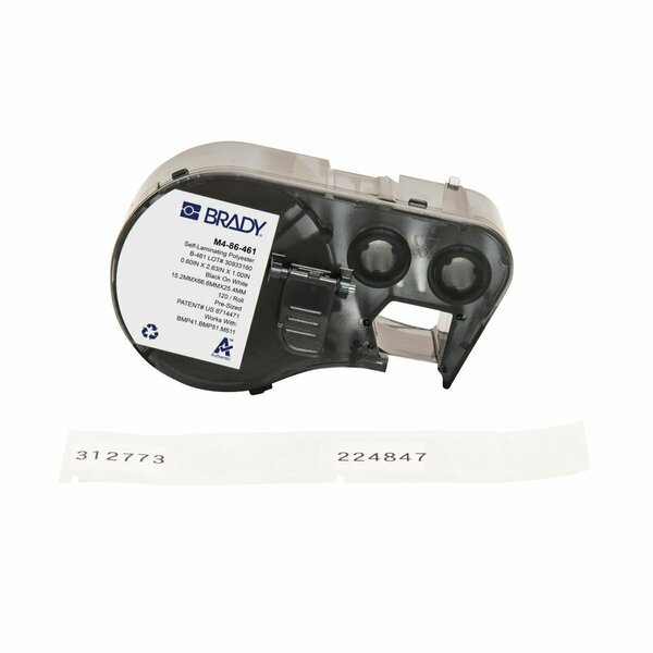 Brady Precut Label Cartridge, Clear/White, Matte M4-86-461