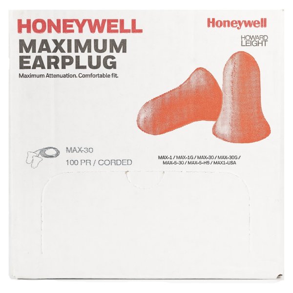 Howard Leight de Honeywell Max tapones de espuma desechables para los oídos.