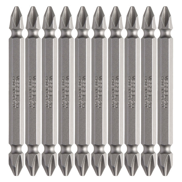 Vessel Double-Ended Bit 1/4" Hex B, +2x75, PK10 MB43P275H