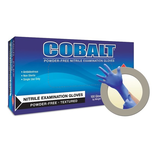 Ansell Cobalt, Nitrile Exam Gloves, 3.9 mil Palm, Nitrile, Powder-Free, M, Cobalt MFXN192-CASE