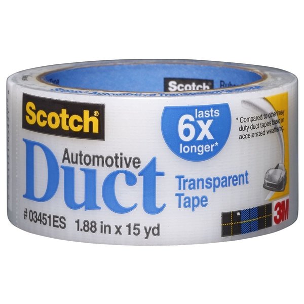 3M Scotch(R) Automotive Transparent Duct Tape, 03451Es, 1.88 In X15 Yd MMM3451