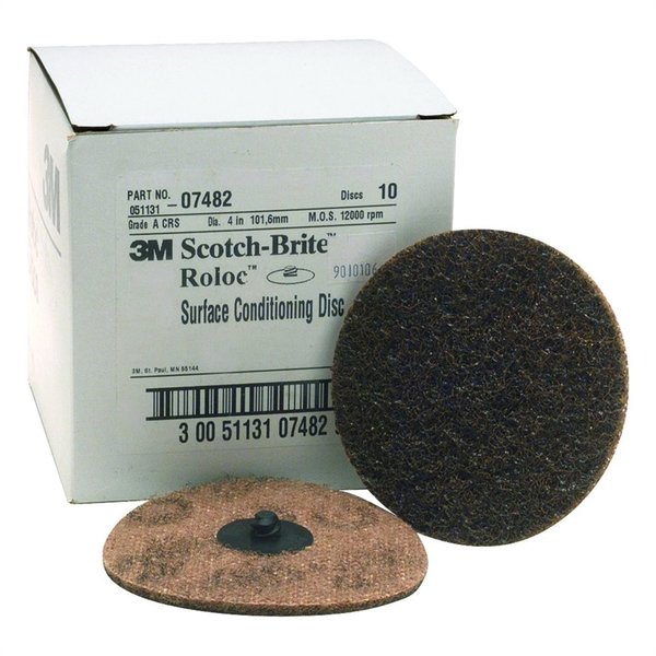 3M Coarse Scotch Brite Roloc Surface Conditioning Discs, 4" MMM7482