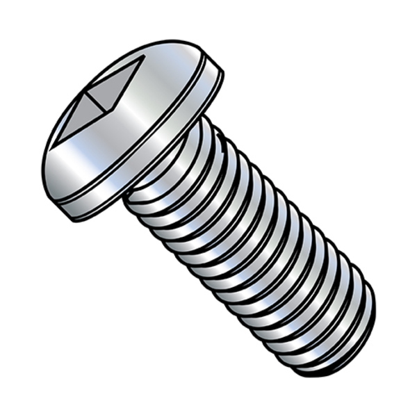 Zoro Select #8-32 x 3/8 in Square Pan Machine Screw, Zinc Plated Steel, 10000 PK 0806MQP