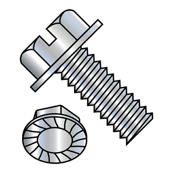 Zoro Select 5/16"-18 x 1 in Slotted Hex Machine Screw, Zinc Plated Steel, 1250 PK 3116MSWS